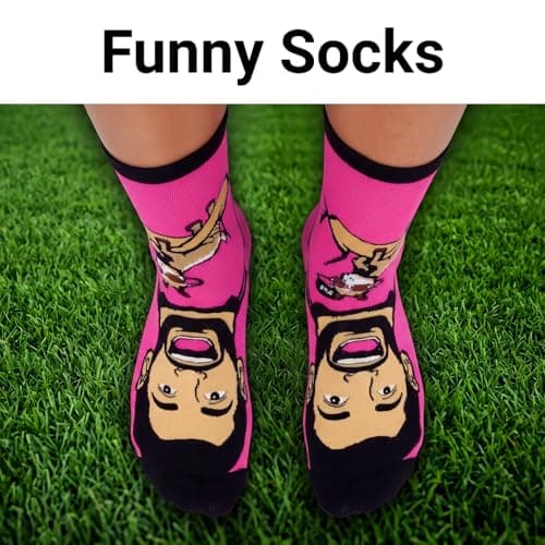 Fathers Day Gift From Daughter Wife Son Funny Socks for Men, Fun Soccer Fan Socks, 360 Character Crew Socks for Men, Novelty Crew Socks,Cool Soccer Gifts for Teens,Youth,Sports Fans and Players - Thumbnail 4