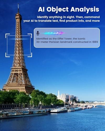 Orpnkna AI Smart Glasses with 8MP Camera, Continuous 12-Min 1200P Video Recording, Real-Time Translation & Voice Assistant, Open-Ear Bluetooth Audio for Vlogging, Travel & Meetings - Thumbnail 3