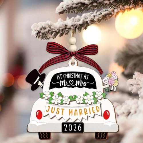 Wedding Gifts for Couples 2026, Gifts for Newlyweds, Bridal Shower Gift, Mr and Mrs Gift, Just Married Ornaments, First Christmas Married Ornament 2026 - Thumbnail 6