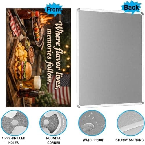 Where Flavor Lives Memories Follow Tin Sign Vintage BBQ Kitchen Wall Decor Rustic Outdoor Grilling Quote Metal Poster Retro Food Art 8x12 Inch Bar Patio Home Restaurant Wall Display - Thumbnail 5