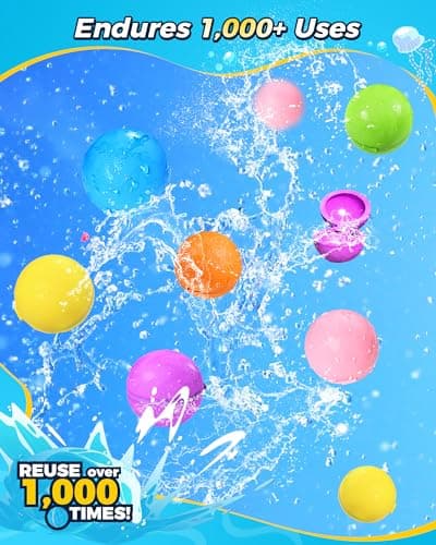 Reusable Water Balloons 12PCS - Summer Water Toys for Pool Beach & Outdoor, Self-Sealing Refillable Water Bombs for Kids Ages 3-14, Magnetic Splash Balls for Kids Fun Games & Activities - Thumbnail 2