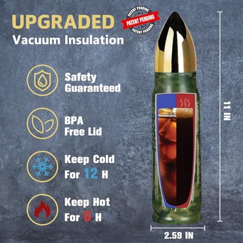 Birthday Gifts for Men Dad Him Adults Funny - 17 oz Camo Tumbler, Gifts for Man Who Have Everything - Unique Easter Anniversary Mens Presents for Boyfriend Husband - Camo Cup Green - Thumbnail 3