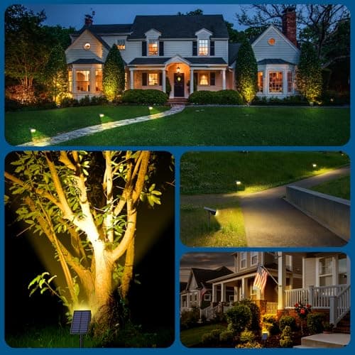 WENATY Solar Spot Lights Outdoor Waterproof IP65, Bright LEDs Solar Landscape Lighting for Outside Garden Yard, Solar Powered Spotlights for Accent Uplighting Backyard Statue Palm Tree, 2 Pack/Warm - Thumbnail 6