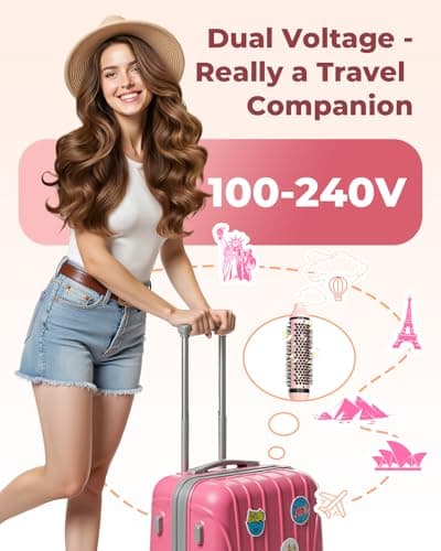 Bopcal Dual Voltage Thermal Brush, 1.5" Heated Round Brush for Smooth Blowout Look, Hot Brush for Volume, Soft Curls & Polished Ends, Negative Ions, 6 Heat Settings, Auto Shut-Off - Thumbnail 5