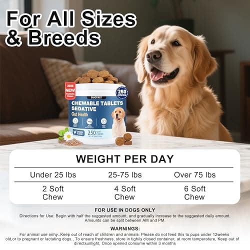 SNAZFIRST Calming Chews for Dogs Anxiety Relief, Dog Calming Chews-Anxiety and Stress Relief Treats Melatonin Bites Sleep Aid Calm Dog with Noise,Thunder,Barking,Separation(Chicken Flavor, 150 Chews) - Thumbnail 6