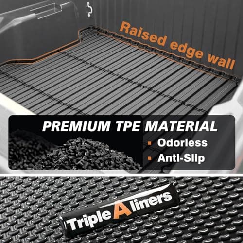 TripleAliners Truck Mat Compatible with 2024-2026 Toyota Tacoma 5FT Accessories, Truck Bed Mat Heavy Duty Custom Fit All Weather Protection TPE Pickup Liner - Thumbnail 5