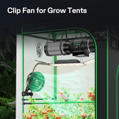 VIVOSUN AeroWave E6 Gen2, Grow Tent Clip Fan 6”, EC Motor, Smart Control, Powerful Oscillating Fan, Local Timer, Weatherproof IP54, for Hydroponics Circulation Cooling, Black - Thumbnail 2