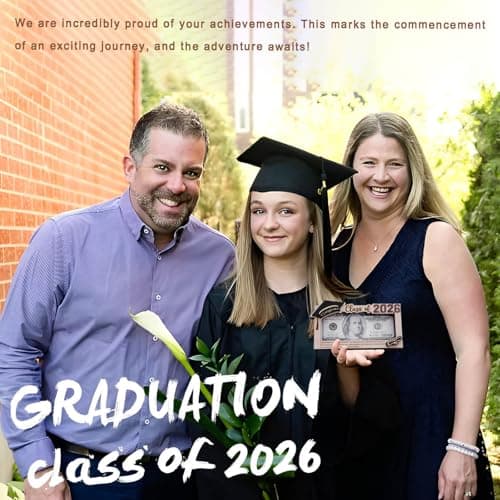 Graduation Gifts 2026 Money Holder, Wooden Graduation Money Cash Envelope Box for Class of 2026 Senior College University Graduates Student Holiday Gifts Without Tassels - Thumbnail 2