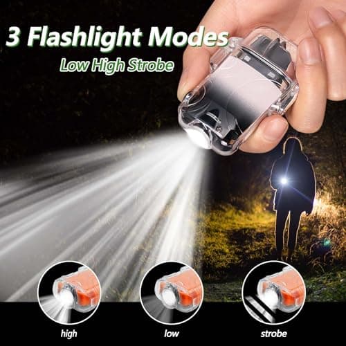 SKRFIRE Electric Lighter Transparent Waterproof Lighter Dual Arc Lighter with LED Flashlight,Windproof Lighter Rechargeable USB Lighter Flameless Plasma Lighter for Camping Hiking(ClearSilverBlack) - Thumbnail 5