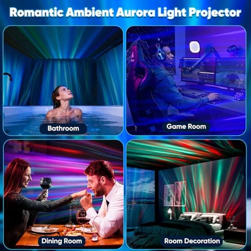 Pedica Northern Lights Projector, Aurora Projector Birthday Gifts for Women Gifts for Teenage Girls Boy, Galaxy Projector for Bedroom (White with 7 Lights) - Thumbnail 6