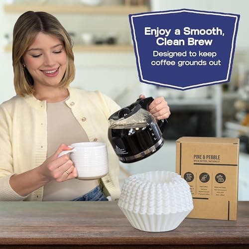 Pine & Pebble® 12-Cup Large Commercial Coffee Filters, 500 Count | Tall-Walled Basket Style (9.84" x 4.33") | No Grounds, No Mess | Fits BUNN & Standard Coffee Makers | Bulk for Cafés & Offices - Thumbnail 6