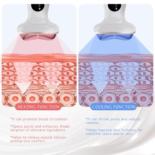 Electric Gua Sha Facial Tool 7 in 1 Hot & Cold Face and Neck LED Beauty Massager, Vibration Pulse Mode for Skin Care, Lymphatic Drainage Anti-Aging & Wrinkles Face Lift Device Gift for Mom - Thumbnail 4