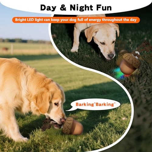 Hanarook Interactive Dog Toys, Automatic Moving Rolling Dog Toys to Keep Them Busy, Motion-Activated Bouncing Vibrating Dog Ball for Small/Medium/Large Dogs (Acron) - Thumbnail 4