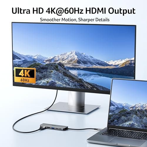 Acer USB C Hub, 5-in-1 USBC to HDMI Adapter with 4K@60Hz, 100W Power Delivery, USB-C 5Gbps & USB-A 3.0 Data Ports, USBC Splitter Docking Station for MacBook Neo/Pro/Air, iPad Pro, iPhone 17 Pro Max - Thumbnail 3