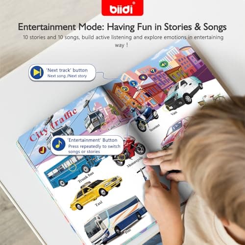 biidi English Talking Book,Interactive Word Sound Book Toddler 3-5,Sensory Autism Toy,Educational Learning Travel Toys for Boys Girls Birthday Gift for 3 4 5 6 Year Old Kids,with 13 Topics,600+ Sounds - Thumbnail 3