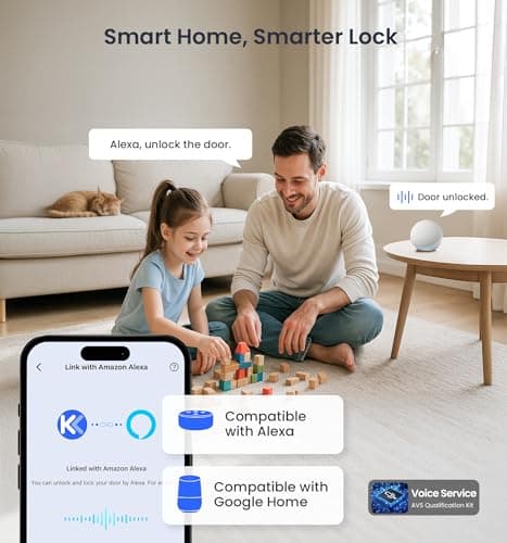 Veise VE029 WiFi Smart Lever Lock, Fingerprint Keyless Entry Door Lock with Handle, Built-in WiFi, Remote App Control, Electronic Digital Knob for Front Door and Bedroom, IP65 Waterproof, Matte Black - Thumbnail 4