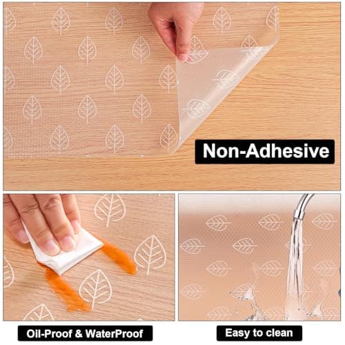 Cooyes Drawer Liner Shelf Liners for Kitchen Cabinets Refrigerator Liners Waterproof & Oil-Proof Kitchen Cupboard Liner Drawer Mats EVA Material Non Adhesive Fridge Liner for Shelves - Thumbnail 6