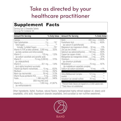 Bariatric Advantage Essential Multivitamin Without Iron - 200 DV of Key Nutrients - Trace Mineral Support* - Multivitamins for Bariatric Patients - Berry - 60 Tablets - Thumbnail 4