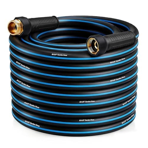 Water Hose 75FT Non-expandable, Durable Outdoor Rubber Hoses with Leak-proof Male to Female Fittings，Portable Garden Hose Manguera Para Jardin for Yard，Lawn Watering, Car Wash - Image 1