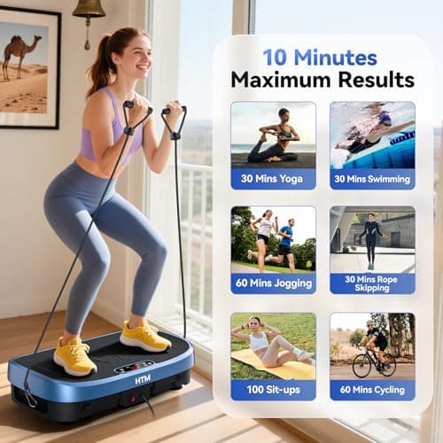 Vibration Plate Exercise Machine - 330lbs Weight Capacity, 120 Speed Levels, Full Body Workout Shake Board for Home Fitness, Toning and Wellness, LED Display, Low Noise Motor - Thumbnail 3