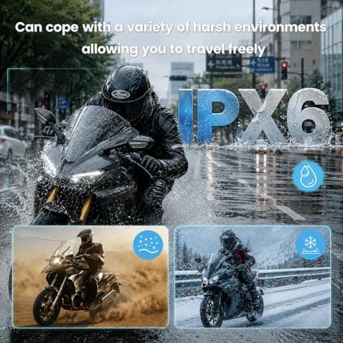 FEYA Motorcycle Helmet Speakers Super Long Battery Life Helmet Headset with Hi-Fi Sound Quality Dual Noise Reduction IPX6 Automatic Answer/Call Music Control/AI Voice/Soft & Hard Mic 1 Pack - LX3 - Thumbnail 6