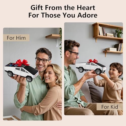 AONOX Easter Cybertruck Bluetooth Speaker Toy for Car Desk Gaming & Outdoor Easter Parties Easter Basket Stuffers Gift for Kids & Car Lovers Car Speaker with FM Radio USB/TF TWS Stereo LED Lights - Thumbnail 6