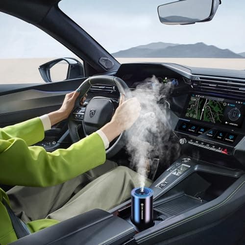 TQCOCOW Smart Car Air Freshener Diffuser with Starry Sky Projection and 50ml Perfume, 3 Mode Adjustable Rechargeable Car Aroma Diffuser,Auto On/Off Intelligent(Ocean) - Thumbnail 2