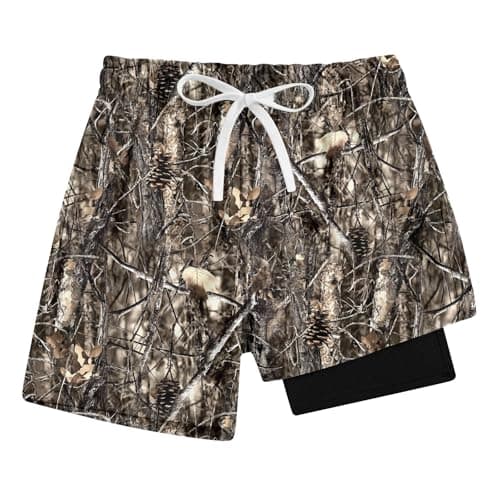 Cozople Boys Youth Swimsuit Camo Swimming Trunk Swim Short Camouflage with Boxer Brief Liner Quick Dry Compression Swimwear UPF Stretchy Bathing Suit for Outdoor Enthusiasts Size 10-12 - Image 1