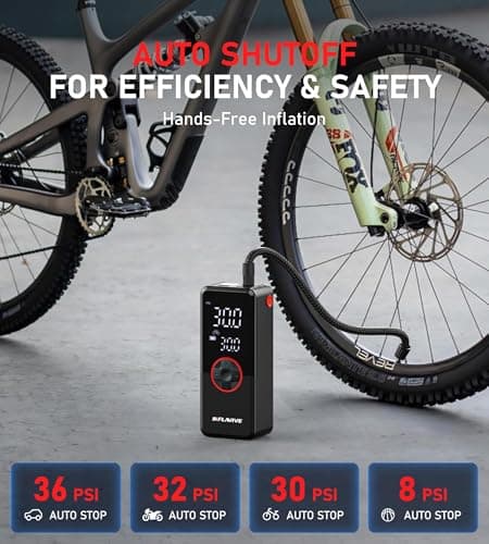 Tire Inflator Portable Air Compressor,150PSI Faster Inflation Cordless Tire Air Pump with Digital Gauge,Auto Shut-Off,LED Light,Electric Air Pump for Car Tires,SUV, Motorcycle, Bike, Balls - Thumbnail 2
