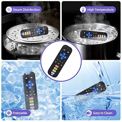 Chuya Baby Remote Control Teether Toy Chew Toy for Babies 3-24 Months Teething Relief Baby Toys for Infants Black+Purple - Thumbnail 5