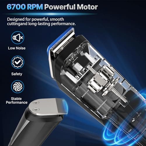 Valano Beard Trimmer Hair Clippers for Men All-in-One Self-Sharpening Electric Men's Cordless Rechargeable Mustache Grooming Kit Gift for Ear Nose Body Public - Thumbnail 3