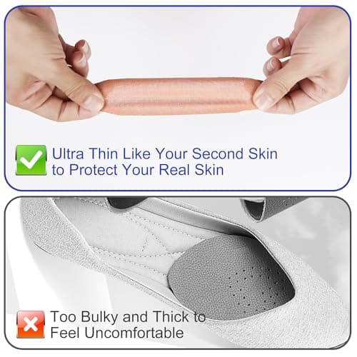 Blister Prevention Tapes for Ball of Foot | Pre-Cut & Ultra Large Bandages for Feet Hot Spots | Waterproof & Strong Stick Patches for Foot | Self-Stick Blister Cushions, 50 PICS, Beige - Thumbnail 5