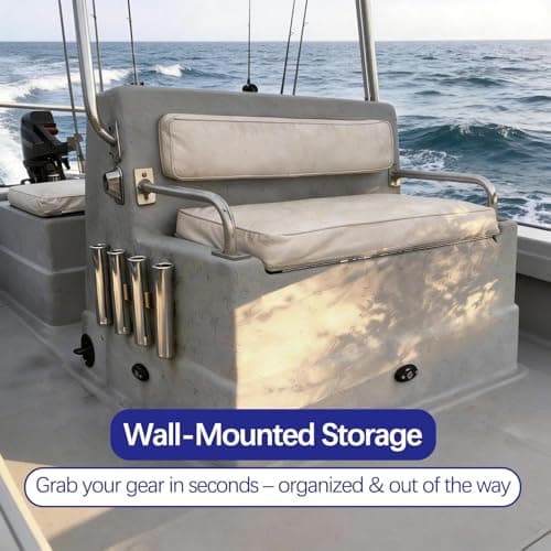Marine Boat 4 Rod Stainless Steel Fishing Rod Holders, 4 Rod Rack Boat Marine Fishing Stainless Steel, Side Boat Pole Holders Kayak Saltwater Freshwater - Thumbnail 4
