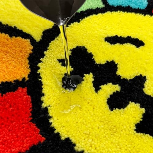 Shovagy Trippy Happy Face Rug Cool Rugs Tufted Quick Dry Bath Mats for Bathroom Non Slip Bath Mat Water Absorbent 3.3FT Rainbow Bathroom Rugs Halloween Gothic Ghost Skull Horror Decor Carpet - Thumbnail 4