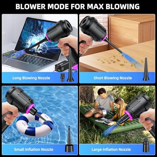 Kimdog Cordless Vacuum Cleaner - 22000PA Handheld Car Vacuum, 4-in-1 Portable Mini Air Duster Rechargeable, 3-Speed Small Powerful Gadgets & Gifts, for Home, Office, Mattress, Carpet, Pet (Black) - Thumbnail 4