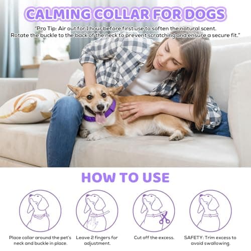Calming Collar for Dogs 4 Pack, Purple Dog Calming Collar for Anxiety & Stress Relief, Pheromone Dog Collar for Small Medium Large Dogs, 240 Days Protection Each - Thumbnail 6