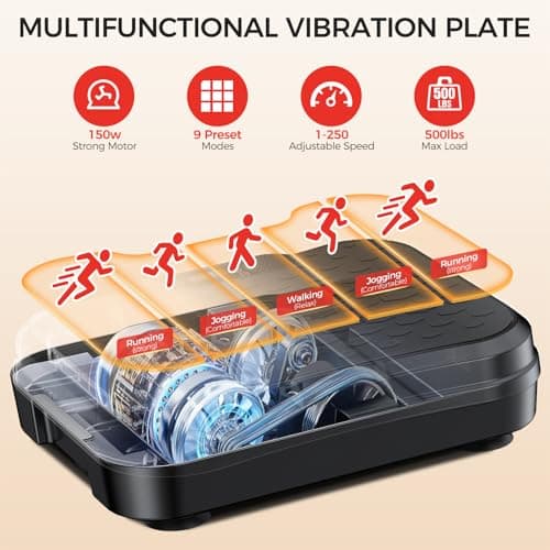 NXSCI Vibration Plate Exercise Machine,Vibrating Platform for Lymphatic Drainage with 250 Speeds,500 lbs Weight Capacity,Vibrated Plates for Weight Loss,Full Body Workout Equipment for Fitness at Home - Thumbnail 6