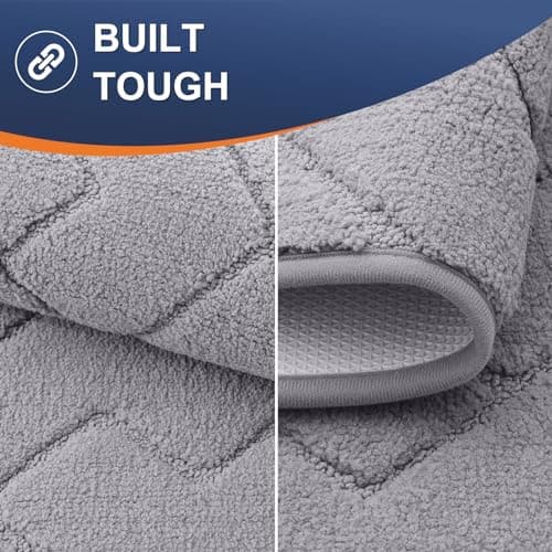 OLANLY Indoor Door Mat, 70x24, Dirt Resistant and Absorbent, Sturdy Non-Slip Rubber Backing, Easy to Clean, Washable Low-Profile Doormat for Entryway, Medium Gray - Thumbnail 3