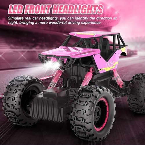 DOUBLE E 1:12 RC Monster Truck - 4WD Off-Road Remote Control Car with Dual Motors and Headlights - Thumbnail 4