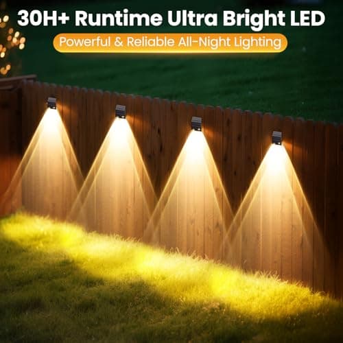 artcool Solar Fence Lights Outdoor with Dual Panels – Fence Light Solar Powered Weatherproof LED Solar Lights Outdoor for Yard,Patio,Wall,Steps-Stable Charging for All Seasons(8 Pack) - Thumbnail 3