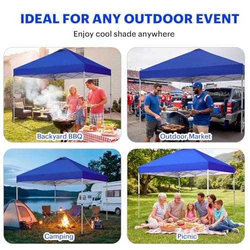10x10ft Replacement Canopy Top with Air Vent— Instant Canopy Top Cover ONLY, Canopy Tent Top Cover for Straight Leg Canopy Frame - for Outdoor Garden Patio Sun Shade, No Frame(Navy Blue) - Thumbnail 6