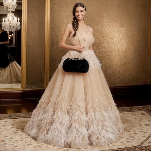 2026 Elegant Lace Floral Clutch for Women Formal Evening Bag Cute Purse Flower Art Deco Handbag For Wedding Party(Black) - Thumbnail 3