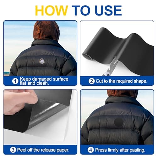 YIKAD Fabric Repair Tape, Self Adhesive Nylon Repair Patch, Waterproof Outdoor Nylon Tape/Patch Kit for Down Jacket Clothing Tent Awnings Boat Cover Couches Navy Blue 4x70 inch - Thumbnail 5