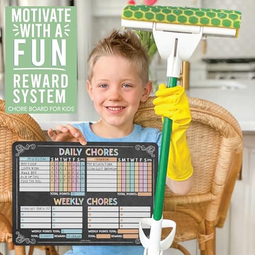 Hadley Designs Magnetic Chore Chart for Kids Multiple - Chores Board for Refrigerator, Dry Erase Task Chart for 2 Kids Daily Behavior, Family Weekly Planner for Teen and Adults, Chalkboard Chore Board - Thumbnail 6