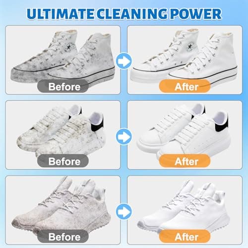 Jevvu Shoe Cleaner, 6.76fl.oz Sneaker Cleaner Foam for Removing Stains and Dirt, Shoe Cleaning Kit for White Shoes, Leather, Knit, Boots, Canvas, Fabric, Tennis - Thumbnail 2