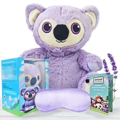 Microwavable Heating Pad for Period Cramps + Eye mask Heating pad–Machine Washable Cover-Cute Stuffed Animal Heating Pad, Portable Menstrual Microwave Heating Pad-Lavender Scent (Koala+Eye mask) - Image 1