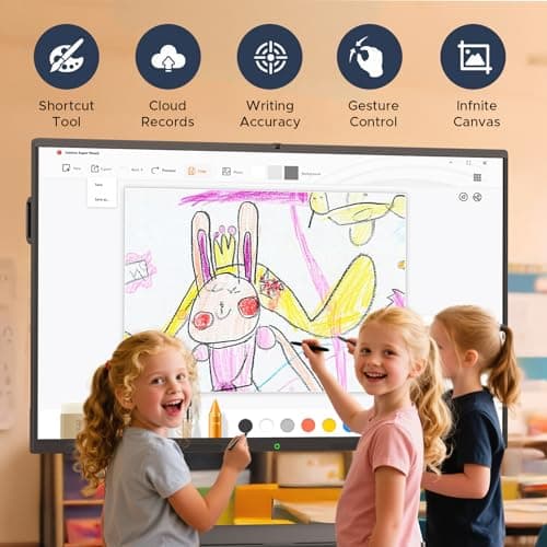 MWE 55'' Smart Board,Electronic Interactive White Board with 4K Touchscreen Display Built in UHD Camera Open App Ecosystem Digital Whiteboard for Business Office Classroom Home (55'') - Thumbnail 4