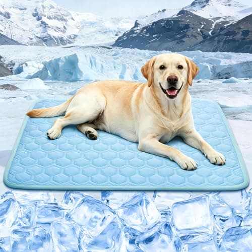 XinChangShangMao Dog Cooling Mat, Q-Max>0.5 Ice Silk Cooling Pad for Dogs Non-Slip & Foldable, No Electricity or Water Required - Portable Pet Mat for Crate, Car, Travel,Sofa,Floor (3 Sizes)