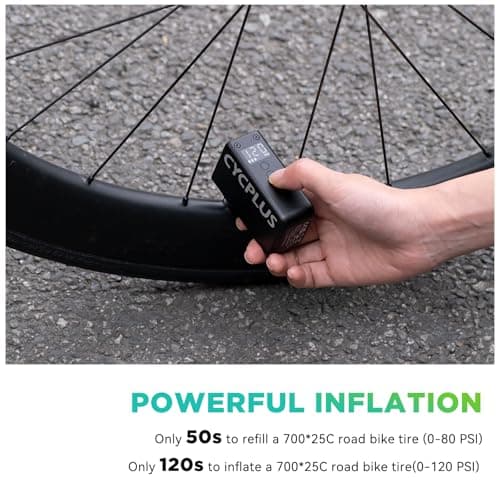 CYCPLUS Tiny Electric Bike Pump AS2Pro, 120g, Aluminum Alloy Shell, Black - Thumbnail 3