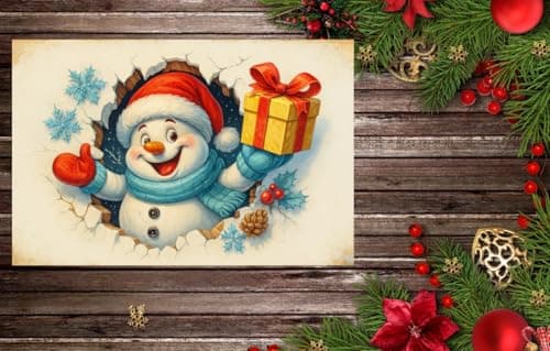 Carastora Fun Christmas Snowman Holiday Doormat, Anti-Fatigue mat, Durable, Non-Slip Design, Suitable for Indoor and Outdoor use, Home Decoration, Housewarming Gift, Size: 20 x 31 inches - Thumbnail 2